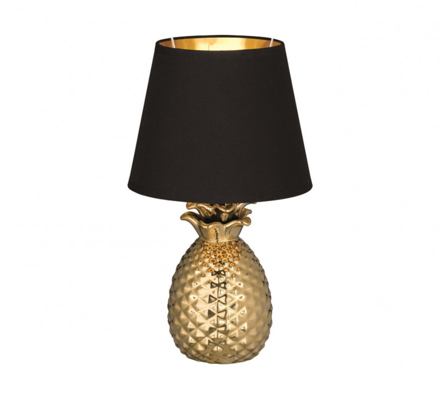 Trio Lighting Pineapple bordlampe, messingfod formet som en ananas
